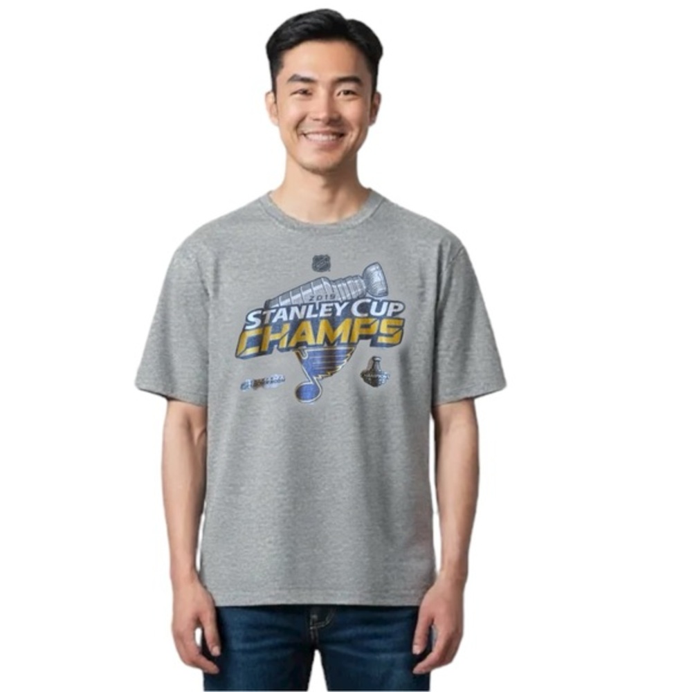 St Louis Blues NHL‎ Shirt Men's Med Stanley Cup 2019 Champs Locker Room Tee